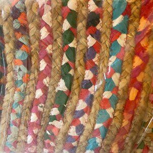 Goroly Home Jute Cotton Chindi Round Rug - 48 inches